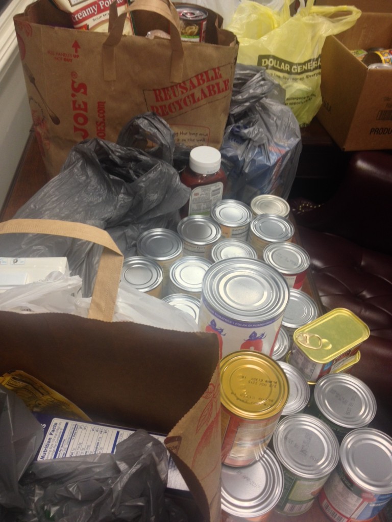 Some of the food donations given by the Wells Insurance team 